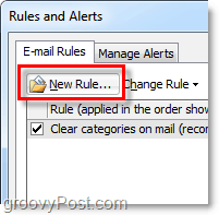 creare una nuova regola in Outlook 2010