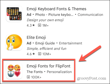 caratteri emoji per l'app flipfont