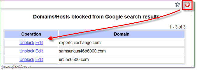 gestire l'estensione della blocklist personale