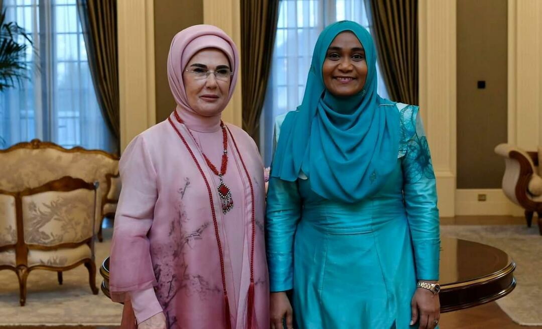 La First Lady Erdoğan ha incontrato Sajidha Mohamed, moglie del presidente delle Maldive Muizzu