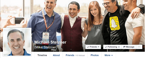 Michael Stelzner si è unito a Facebook su consiglio di Ann Handley di MarketingProf.