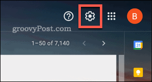 L'icona delle impostazioni rapide in Gmail