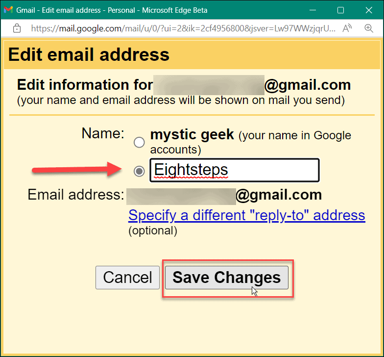 Come cambiare nome in gmail