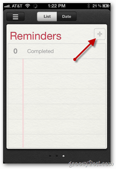 iPhone iOS 5 crea un nuovo promemoria