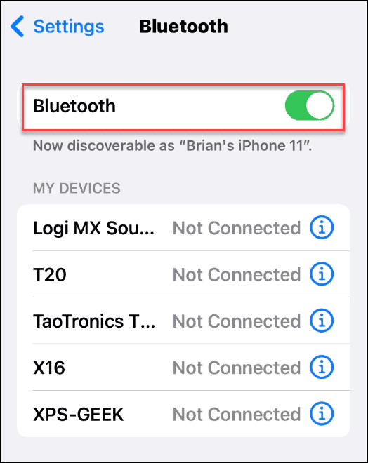 bluetooth condividi una password wi-fi su iPhone