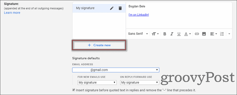 Nuove impostazioni per le firme multiple di Gmail