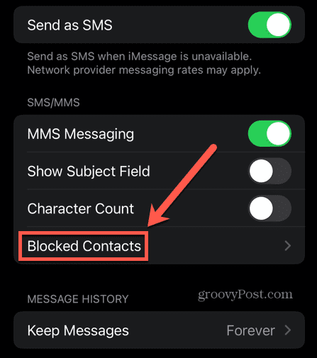 i messaggi dell'iPhone hanno bloccato i contatti