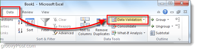 Come aggiungere elenchi a discesa e convalida dei dati ai fogli di calcolo di Excel 2010