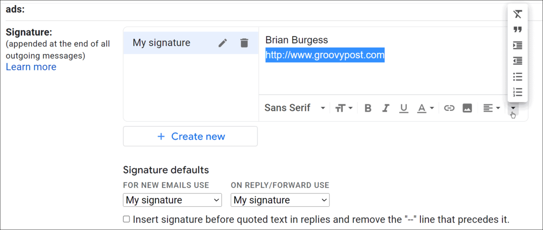 come cambiare la firma su gmail