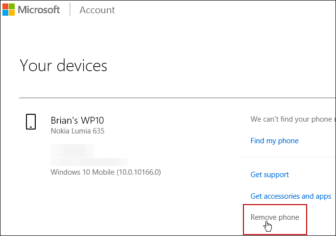 Rimuovi account Microsoft dispositivo