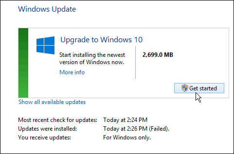 Pronto per Windows 10