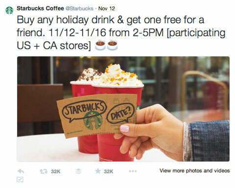 Starbucks paghi uno prendi due tweet