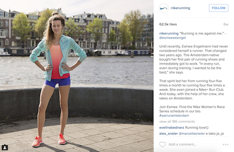 nike running post di instagram