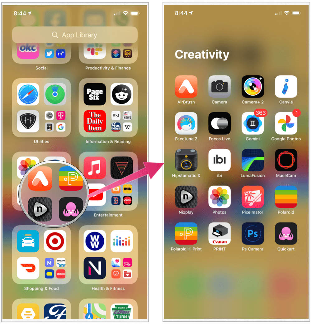 Esempio di libreria di app per iPhone