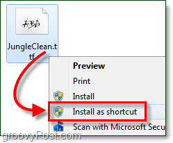 installa un font di Windows 7 come scorciatoia