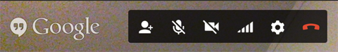 immagine del pannello di controllo superiore di Google + Hangouts