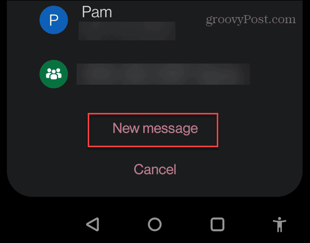nuova opzione messaggio inoltra messaggio di testo