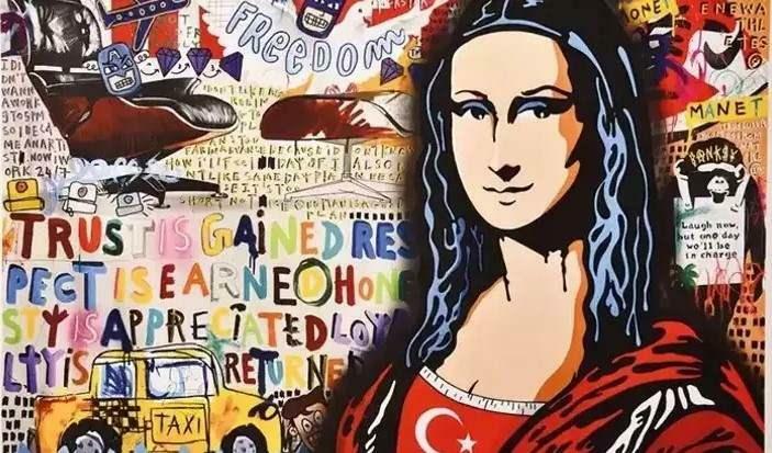 Monna Lisa con bandiera turca