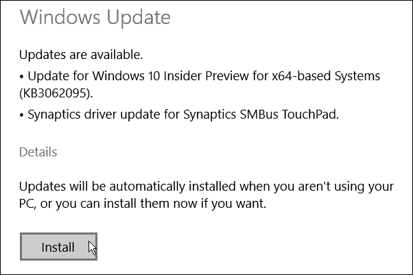 Disponibile aggiornamento Windows 10 Build 10074 KB3062095
