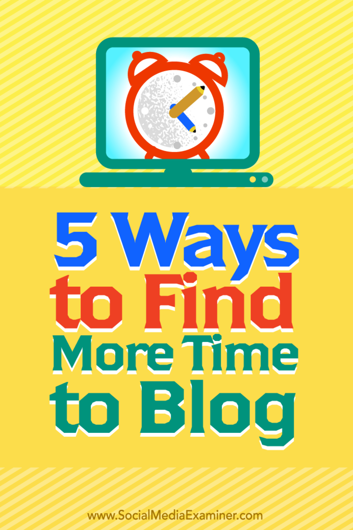 Suggerimenti su cinque modi per trovare più tempo per il blog.
