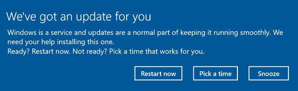I creatori di Windows 10 si aggiornano per risolvere il riavvio automatico dopo gli aggiornamenti