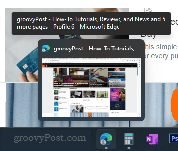Anteprima della barra delle applicazioni su Windows 11