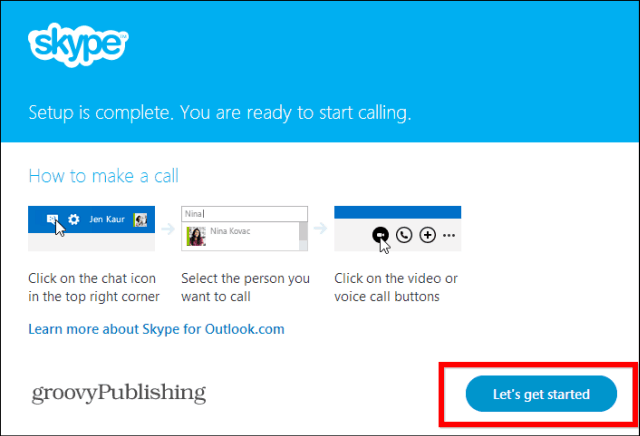 Inizia il plug-in di installazione di Skype HD Outlook
