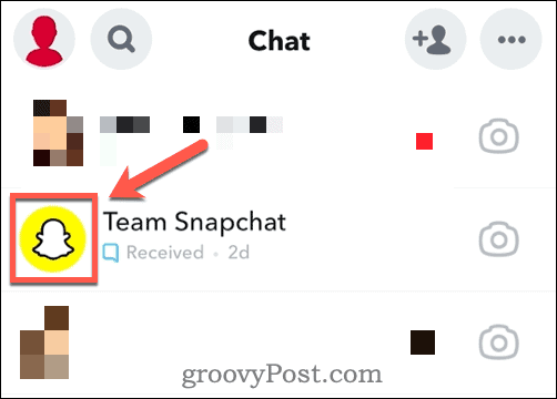 L'icona del profilo di un amico su Snapchat