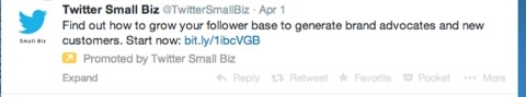 twittersmallbiz ha promosso il tweet dell'account