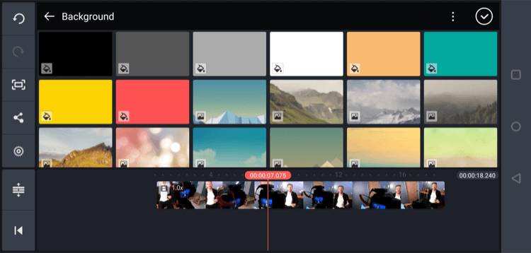 selezionare il colore di sfondo nell'app mobile Kinemaster