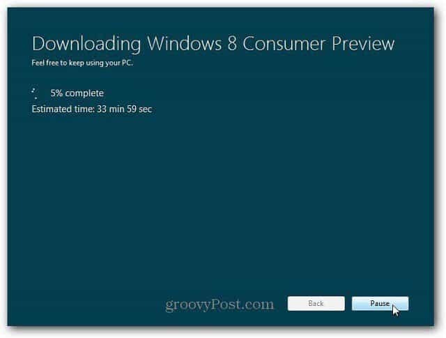 Aggiornamento di Windows 8 Installa sul Web