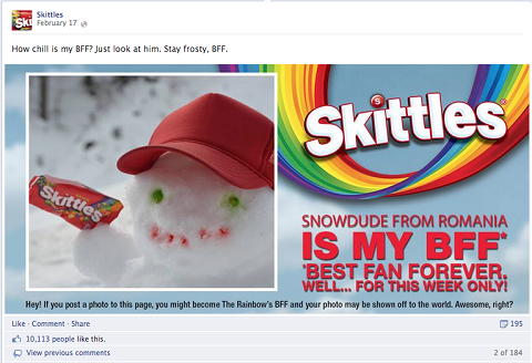 skittles bff post su facebook