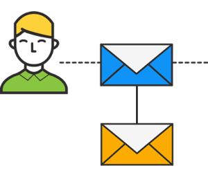 Se il partecipante fa clic sull'e-mail iniziale ma non converte, invia una seconda e-mail di follow-up.