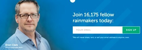 iscrizione alla nuova email di Rainmaker