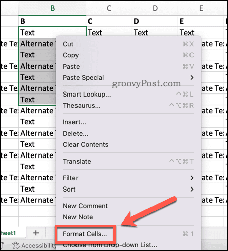 Apri formato celle in Excel