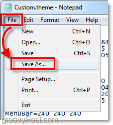 salva Windows 7 .theme come nuovo file