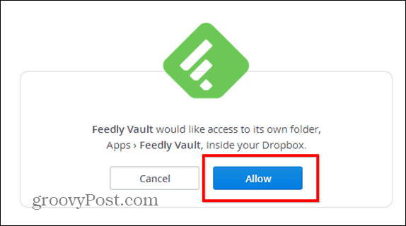 Feedly beta dropbox vault consente db