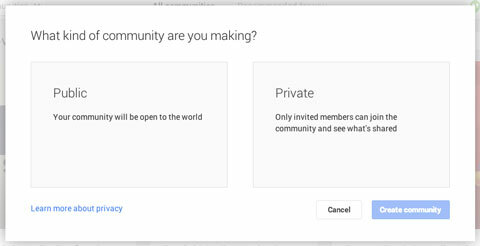 definire chi può entrare a far parte della tua community google plus