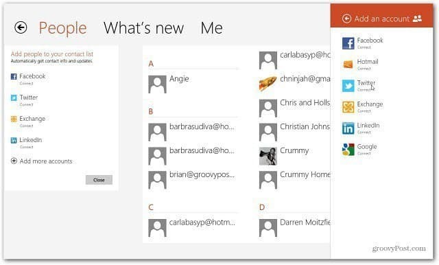 Metro per Windows 8: come aggiungere account e-mail
