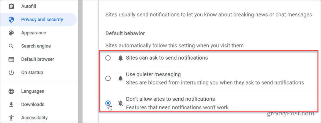 Come interrompere le notifiche in Google Chrome