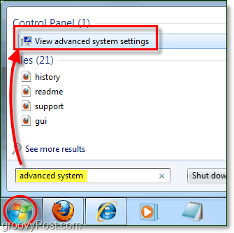 come visualizzare le opzioni avanzate di prestazione del sistema in Windows 7