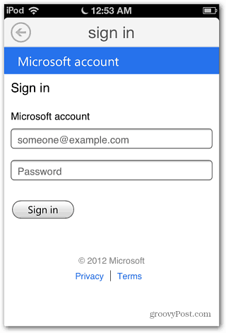 Accedi all'account Microsoft