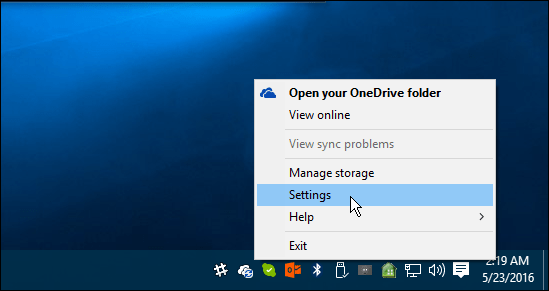 Impostazioni di OneDrive