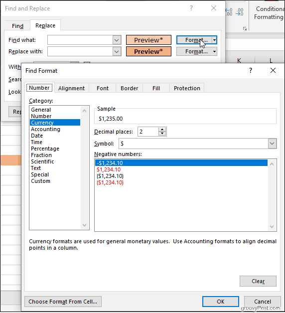 Fai clic su Formato in Excel