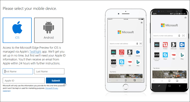 Il browser Web Microsoft Edge sta arrivando su iOS ora con Android Prossimamente