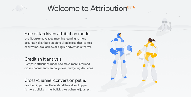 Pagina Google Analytics Attribution Beta