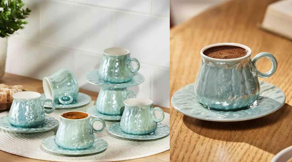 Set di tazze da caffè Emsan Teşvikiye da 12 pezzi