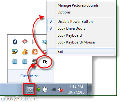 blocca il pulsante di accensione e le porte dell'unità CD in Windows 7