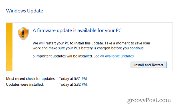 Firmware di Windows Update
