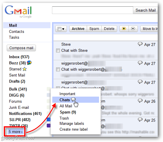 trova le vecchie chat registrate in Gmail